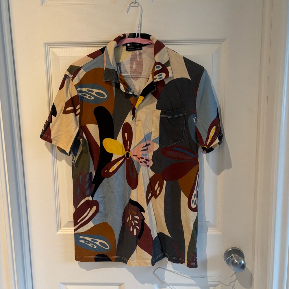 Simons Colourful Abstract Polo